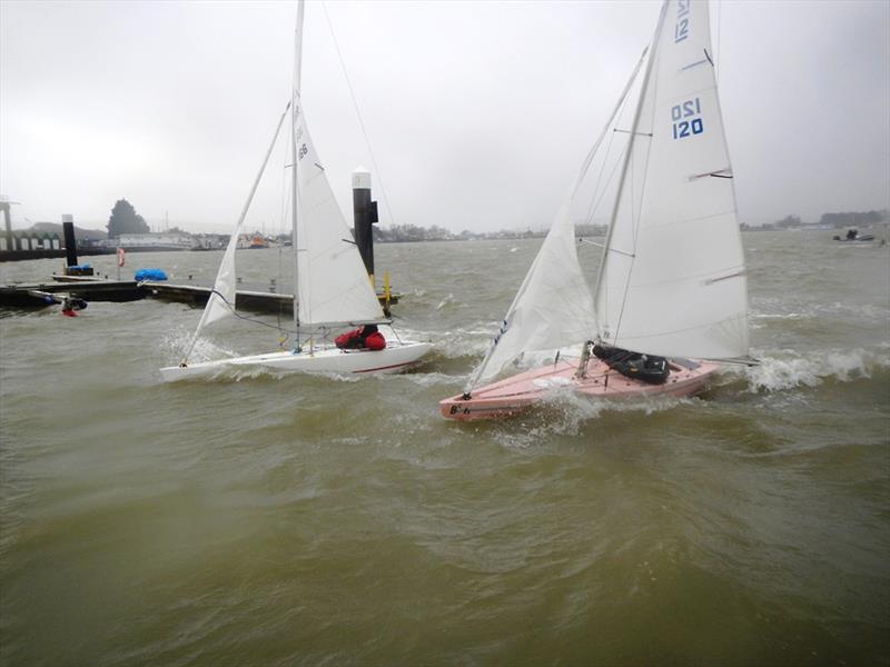 A windy weekend for the Bembridge Illusions photo copyright Mike Samuelson taken at Bembridge Sailing Club and featuring the Illusion class
