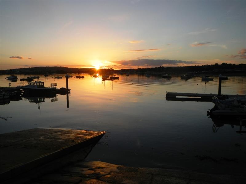 Sunset on Sunday on the first weekend of the Illusion 2022-23 Winter Series photo copyright Mike Samuelson taken at Bembridge Sailing Club and featuring the Illusion class