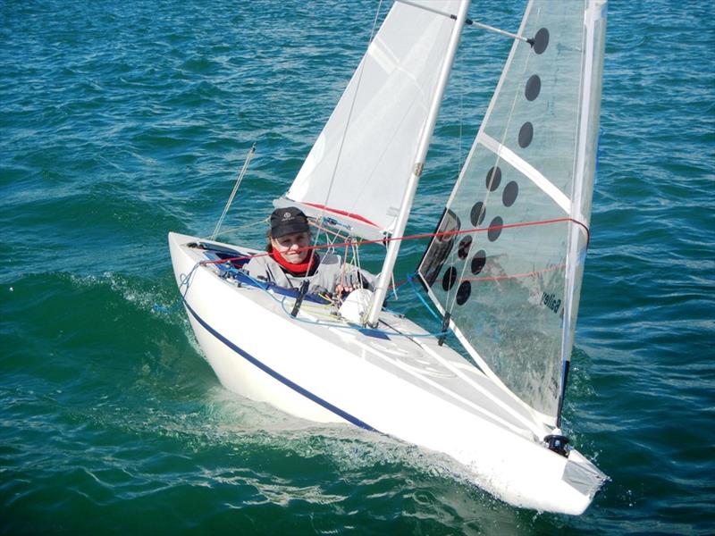 Illusion fleet race for Vernon's Easter Egg Cup at Bembridge - Race 3 photo copyright Mike Samuelson taken at Bembridge Sailing Club and featuring the Illusion class