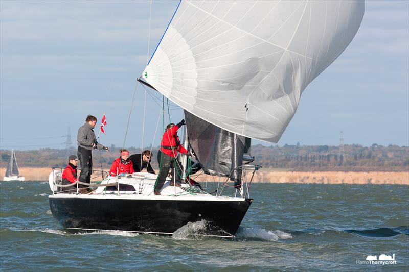 35th Hamble Winter Series day 5 photo copyright Hamo Thornycroft / www.yacht-photos.co.uk taken at Hamble River Sailing Club and featuring the Impala 28 class