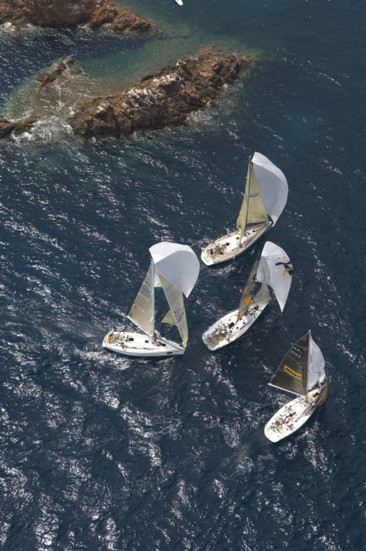 The fleet round Isle Lion de Mer on day two of the Giraglia Rolex Cup photo copyright Kurt Arrigo / Rolex taken at  and featuring the IMS class