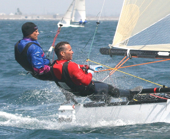 Action from the final day of the International 14 worlds