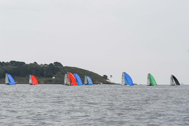 International 14 Prince of Wales Cup 2019 action photo copyright Lee Whitehead / www.photolounge.co.uk taken at Royal Cornwall Yacht Club and featuring the International 14 class