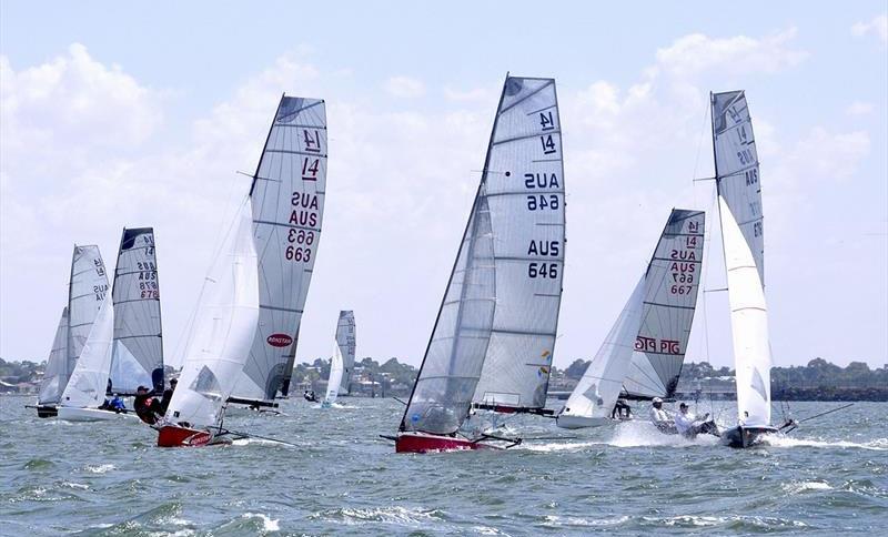 Prestart - International 14 Victorian State Championships photo copyright Tom Kirkpatrick taken at Sandringham Yacht Club and featuring the International 14 class