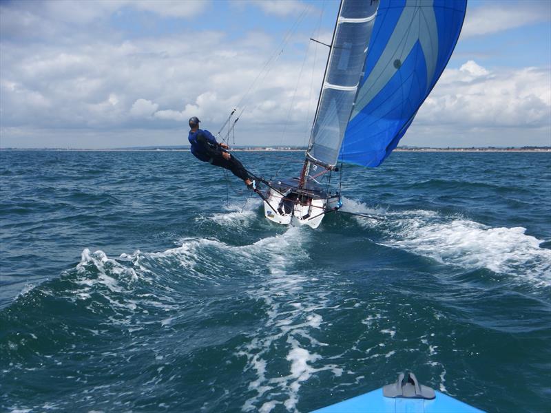 I14 fleet newcomers Jock and Emily photo copyright I14GBR taken at Hayling Island Sailing Club and featuring the International 14 class