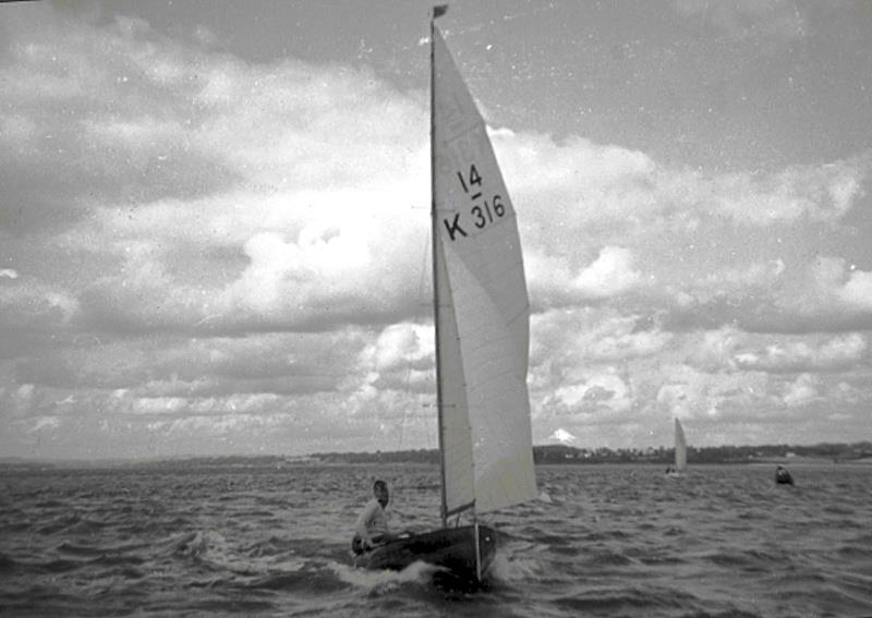 The year is early 1947 and John Westell is seen here crewing in his own International 14 Nimbus down on the River Exe photo copyright Archive taken at Exe Sailing Club and featuring the International 14 class