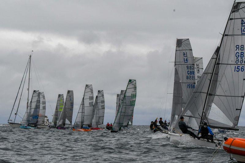 International 14 UK National Championships 2019 - the Prince of Wales Cup race photo copyright Lee Whitehead / www.photolounge.co.uk taken at Royal Cornwall Yacht Club and featuring the International 14 class