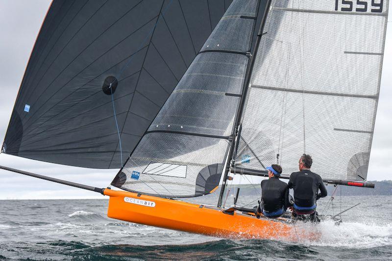 International 14 UK National Championships 2019 - the Prince of Wales Cup race photo copyright Lee Whitehead / www.photolounge.co.uk taken at Royal Cornwall Yacht Club and featuring the International 14 class