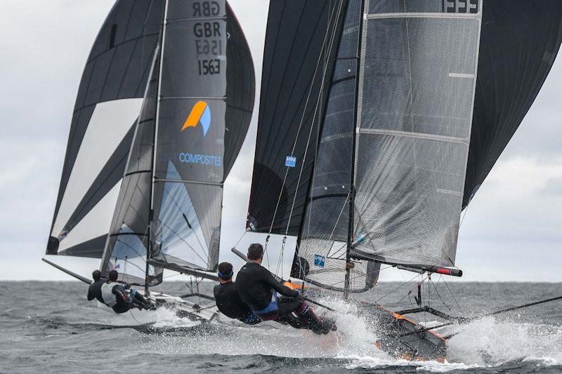 International 14 UK National Championships 2019 - the Prince of Wales Cup race photo copyright Lee Whitehead / www.photolounge.co.uk taken at Royal Cornwall Yacht Club and featuring the International 14 class