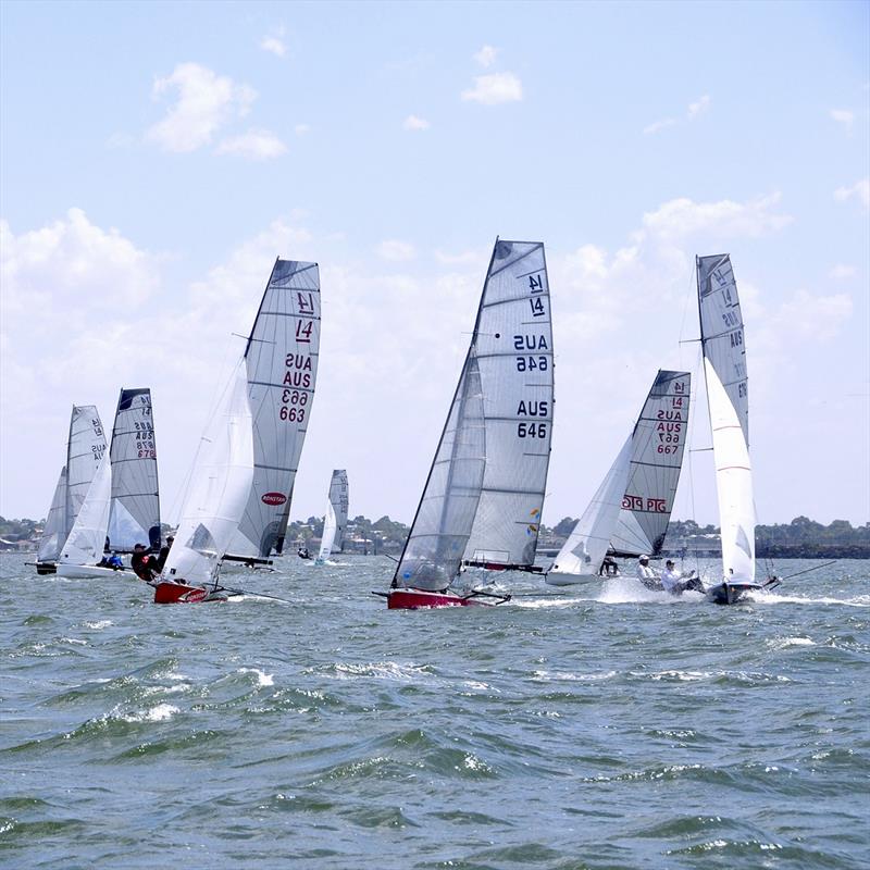 Prestart - International 14 Victorian State Championships photo copyright Tom Kirkpatrick taken at Sandringham Yacht Club and featuring the International 14 class