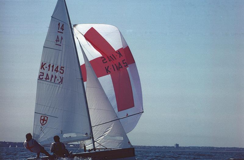 The late, great Jeremy Pudney (PUD) - a.k.a. 'Mr International 14' sailing at the last POW hosted by Tynemouth SC photo copyright TSC taken at Tynemouth Sailing Club and featuring the International 14 class