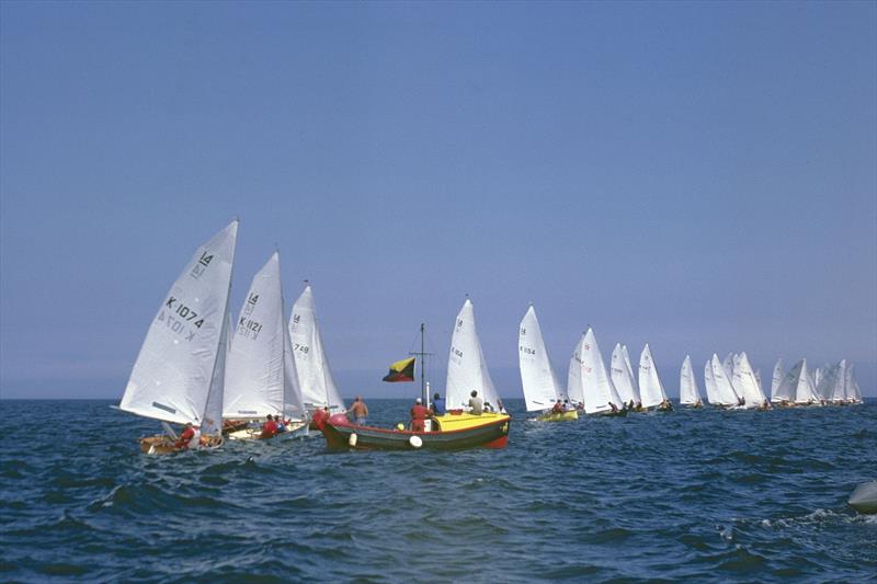A busy pin end start at Tynemouth hosting the 1994 POW Cup photo copyright TSC taken at Tynemouth Sailing Club and featuring the International 14 class