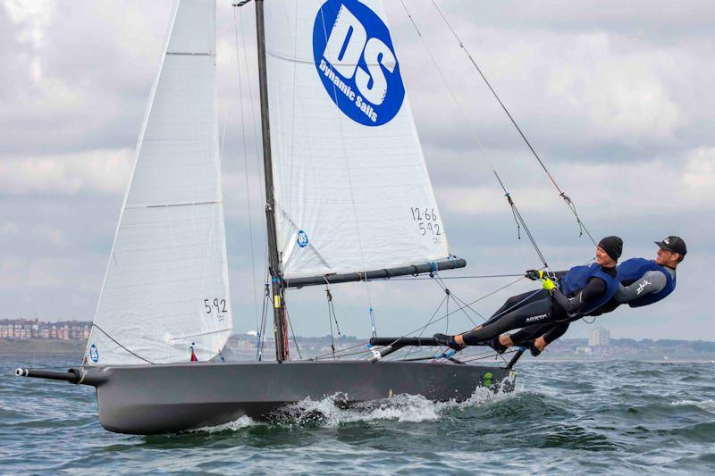 Jock Calvert and Emily Covell in the I14 Prince of Wales Challenge Cup race photo copyright Tim Olin / www.olinphoto.co.uk taken at Tynemouth Sailing Club and featuring the International 14 class