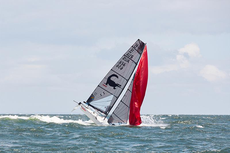 International 14 Australian championships Heat 5 & 6 photo copyright Sonny Witton taken at Black Rock Yacht Club, Australia and featuring the International 14 class