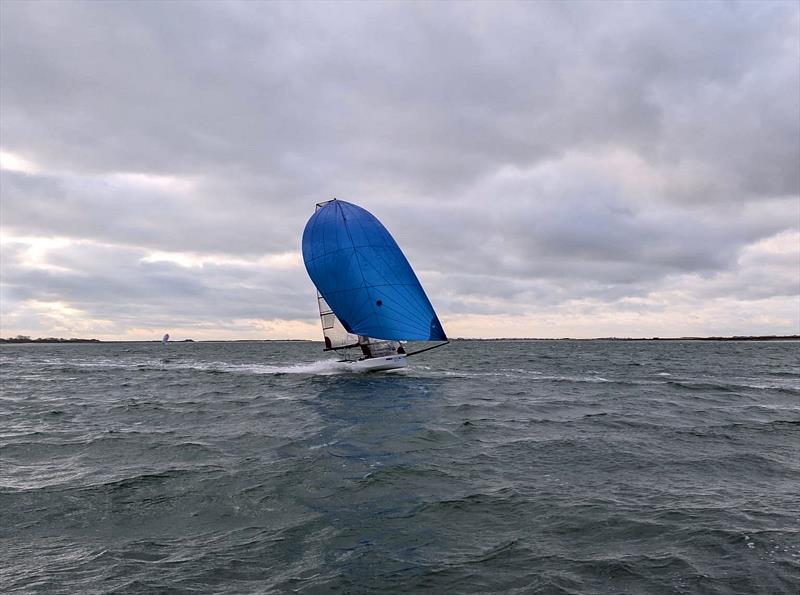International 14 Perry Pot Round 4 photo copyright Roger Ewart-Smith taken at Itchenor Sailing Club and featuring the International 14 class