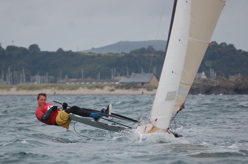 If you want to go fast, hike harder... Anton Grigull shows how on day 6 of the International Canoe Worlds at Pwllheli photo copyright David Henshall taken at Plas Heli Welsh National Sailing Academy and featuring the International Canoe class