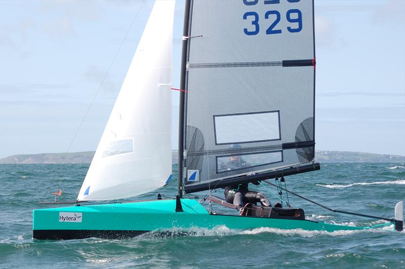 Winner Robin Wood in the Morrison 3 design looked to be managing the chop on top of the swell better than the other front runners - photo © David Henshall