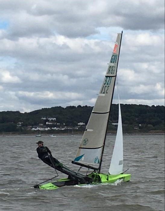 Dan being 'the one' on Day 5 of the International Canoe 'Not the Worlds' event at West Kirby photo copyright Tony Marston taken at West Kirby Sailing Club and featuring the International Canoe class