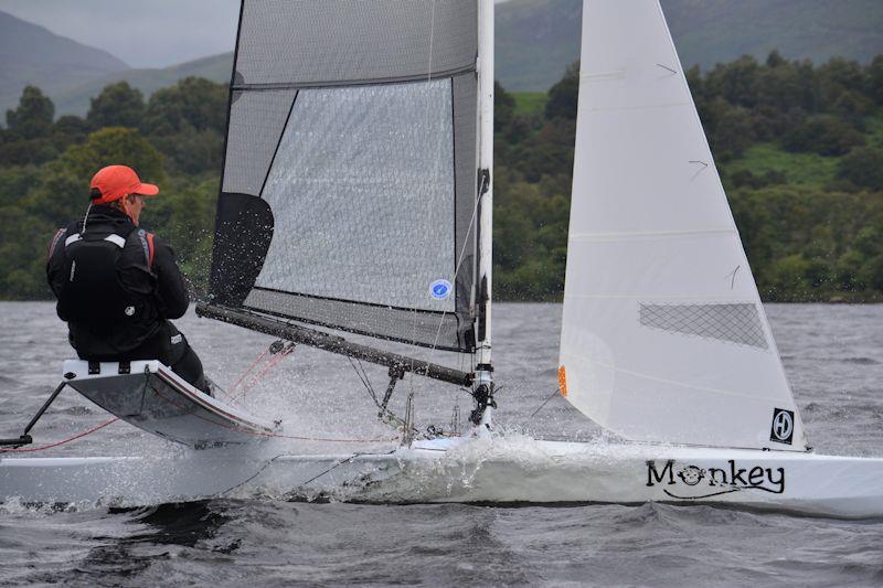 Alistair Warren in 'Monkey' - International Canoe Nationals at Loch Lomond day 4 photo copyright Katie Hughes taken at Loch Lomond Sailing Club and featuring the International Canoe class