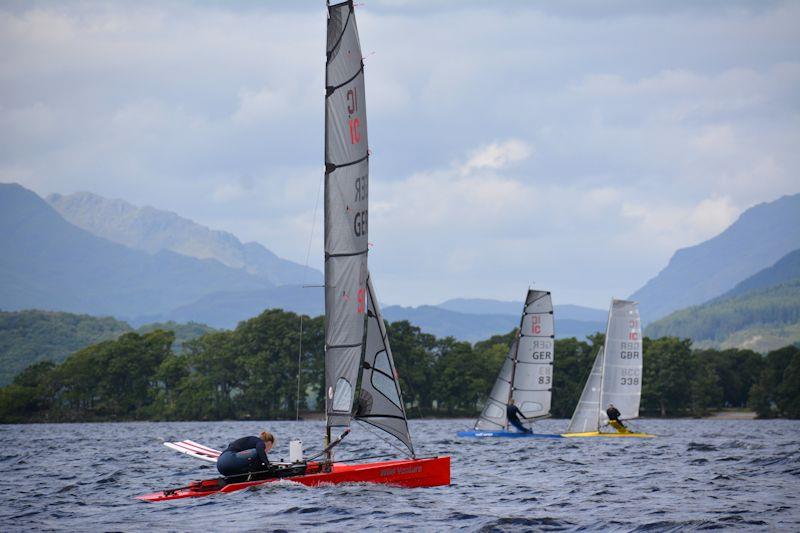 Emma Grigul in 'Wild Venture' - International Canoe Nationals at Loch Lomond day 4 photo copyright Katie Hughes taken at Loch Lomond Sailing Club and featuring the International Canoe class