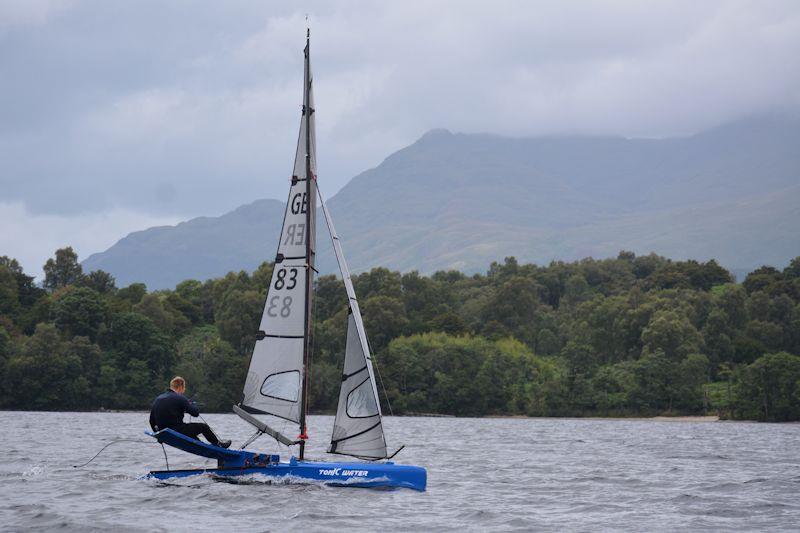 Simon Beers in 'TonIC Water' - International Canoe Nationals at Loch Lomond day 4 photo copyright Katie Hughes taken at Loch Lomond Sailing Club and featuring the International Canoe class
