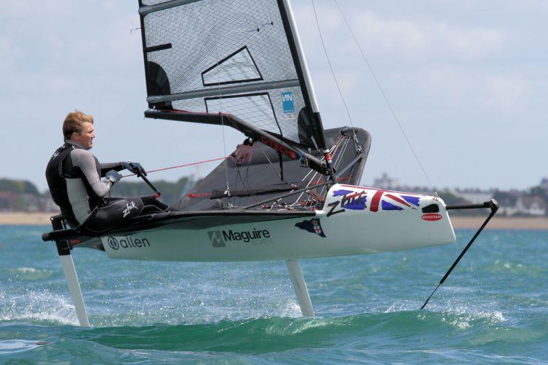 Chris Rashley on day 3 of the International Moth UK Nationals at Stokes Bay - photo © Mark Jardine