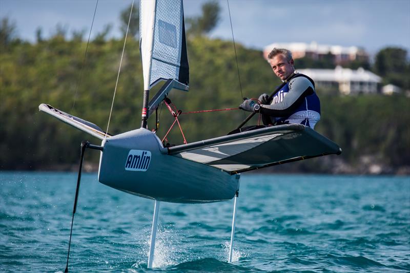 Rob Greenhalgh wins the Amlin Interntaional Moth Regatta photo copyright Beau Outteridge / Amlin International Moth Regatta taken at Royal Bermuda Yacht Club and featuring the International Moth class