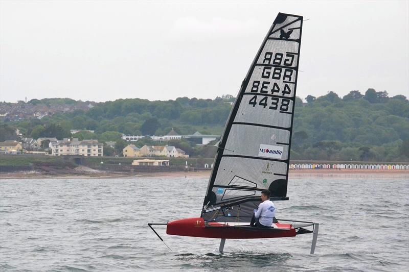Matthew Lea on day 2 of the UK International Moth Nationals at Paignton photo copyright Mark Ripley taken at Paignton Sailing Club and featuring the International Moth class
