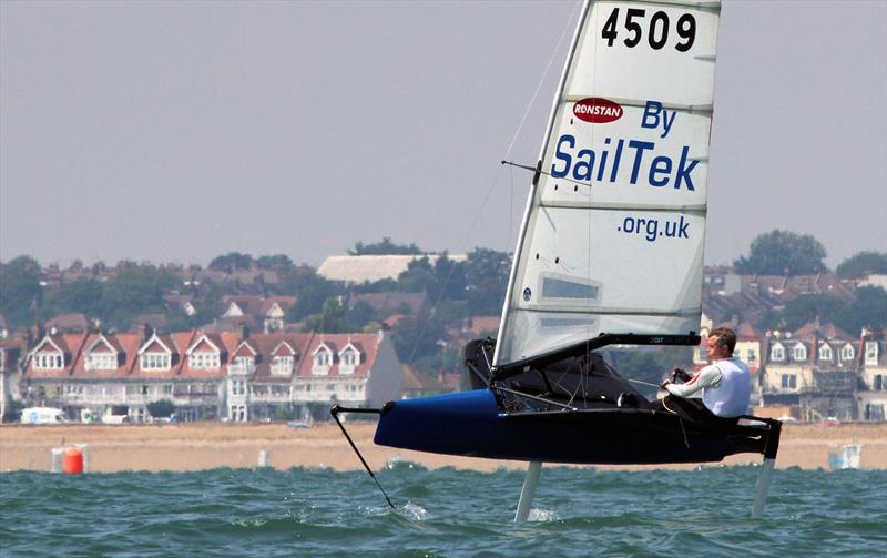 Noble Allen 2018 International Moth UK Championship at Thorpe Bay day 2 photo copyright Mark Jardine / IMCA UK taken at Thorpe Bay Yacht Club and featuring the International Moth class