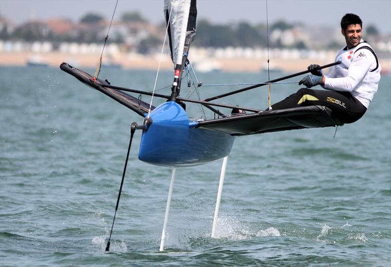 Noble Allen 2018 International Moth UK Championship at Thorpe Bay day 2 photo copyright Mark Jardine / IMCA UK taken at Thorpe Bay Yacht Club and featuring the International Moth class