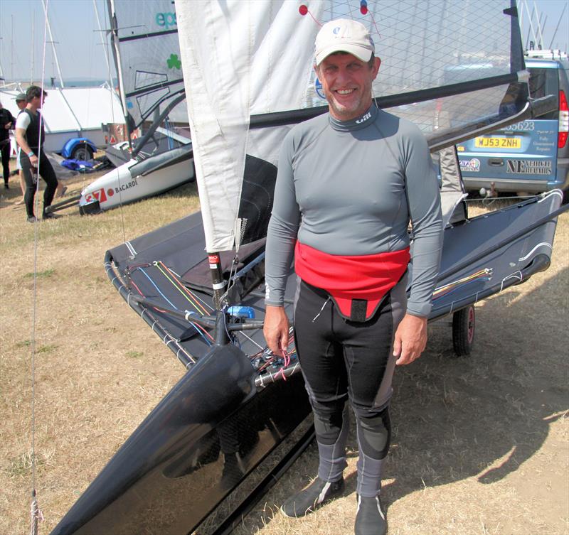 Brad Gibson & his Moth at the Noble Allen 2018 International Moth UK Championship photo copyright Mark Jardine / IMCA UK taken at Thorpe Bay Yacht Club and featuring the International Moth class