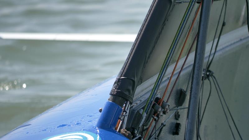 The mouse (look on the hull above the wing join) on Kyle Stoneham's boat during the Noble Allen 2018 International Moth UK Championship photo copyright Oliver Hartas / www.hartasproductions.com taken at Thorpe Bay Yacht Club and featuring the International Moth class
