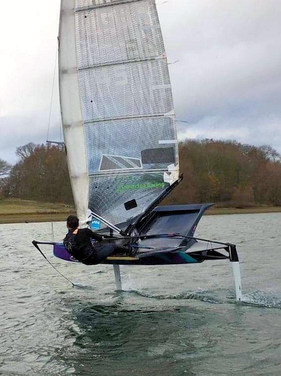 James Sainsbury having fun on Valkyrie at Rutland photo copyright Nic Streatfeild taken at Rutland Sailing Club and featuring the International Moth class