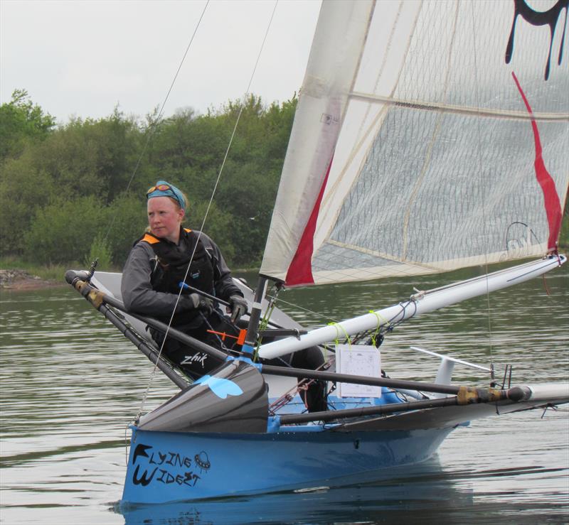Katie Hughes in her Skippy during the 2019 Lowrider Moth Nationals at Carsington photo copyright Matt Rutter taken at Carsington Sailing Club and featuring the International Moth class