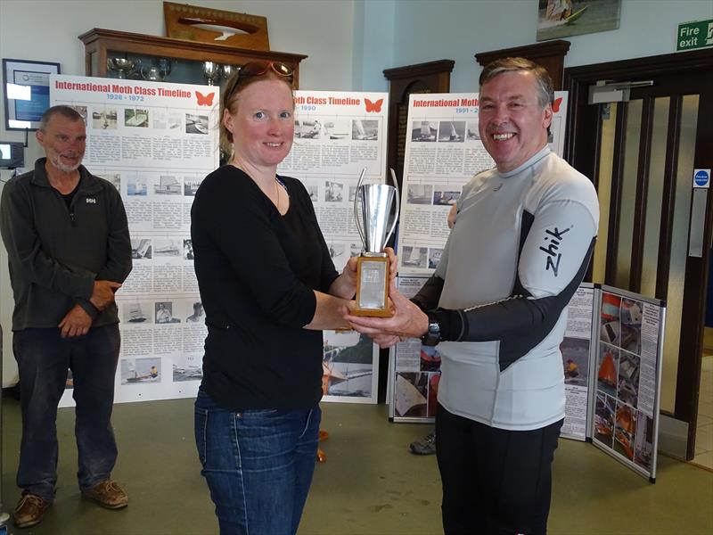 Katie Hughes, Ladies National Champion in the 2019 Lowrider Moth Nationals at Carsington photo copyright John Butler taken at Carsington Sailing Club and featuring the International Moth class