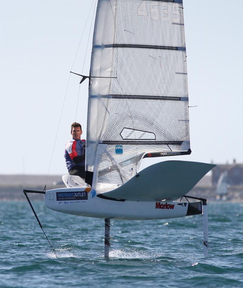 Dylan Fletcher wins the 2019 Wetsuit Outlet UK Moth Nationals at Castle Cove SC photo copyright Mark Jardine / IMCA UK taken at Castle Cove Sailing Club and featuring the International Moth class
