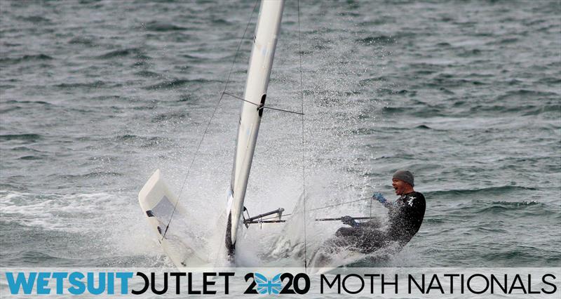 Ross Harvey goes down the mine on day 5 of the Wetsuit Outlet UK Moth Nationals photo copyright Mark Jardine / IMCA UK taken at Weymouth & Portland Sailing Academy and featuring the International Moth class
