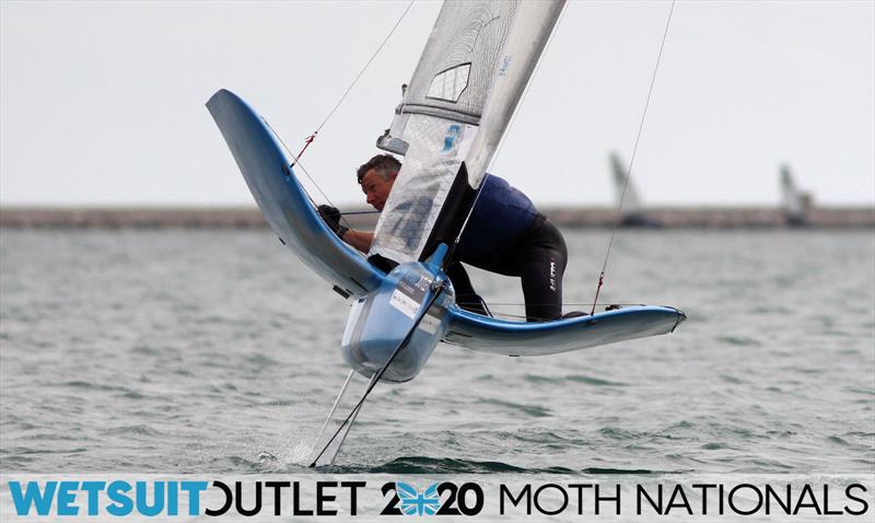 Stuart Bithell on day 5 of the Wetsuit Outlet UK Moth Nationals photo copyright Mark Jardine / IMCA UK taken at Weymouth & Portland Sailing Academy and featuring the International Moth class