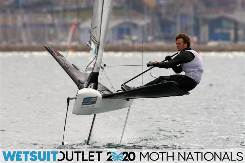 Eddie Bridle on day 5 of the Wetsuit Outlet UK Moth Nationals photo copyright Mark Jardine / IMCA UK taken at Weymouth & Portland Sailing Academy and featuring the International Moth class