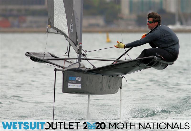 Brad Gibson on day 5 of the Wetsuit Outlet UK Moth Nationals photo copyright Mark Jardine / IMCA UK taken at Weymouth & Portland Sailing Academy and featuring the International Moth class