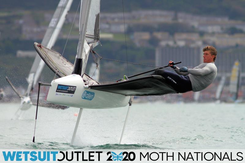 Rhos Hawes on day 5 of the Wetsuit Outlet UK Moth Nationals photo copyright Mark Jardine / IMCA UK taken at Weymouth & Portland Sailing Academy and featuring the International Moth class