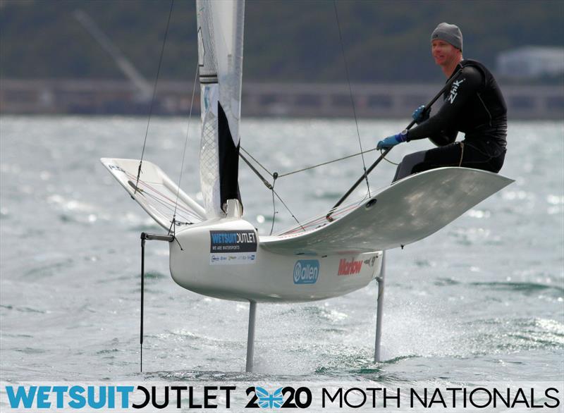 Ross Harvey on day 5 of the Wetsuit Outlet UK Moth Nationals photo copyright Mark Jardine / IMCA UK taken at Weymouth & Portland Sailing Academy and featuring the International Moth class