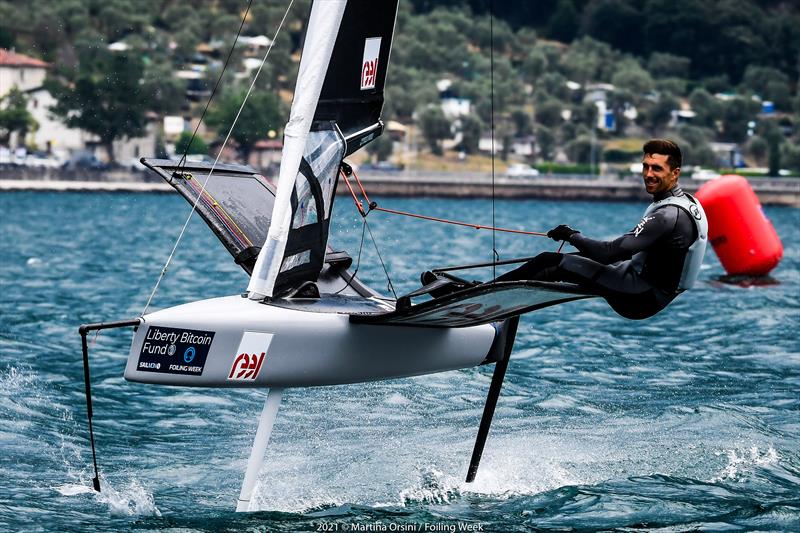 Nicolai Jabcobsen (HKG). Liberty Bitcoin Moth Cup, Foiling Week 2021 photo copyright Martina Orsini / Foiling Week taken at Fraglia Vela Malcesine and featuring the International Moth class