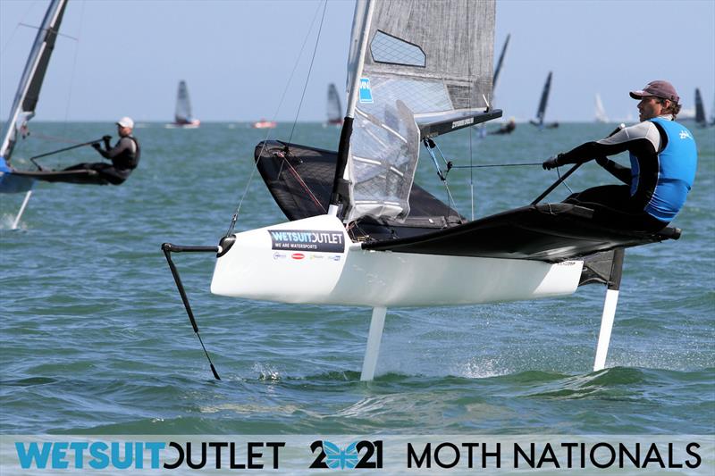 David Hivey on day 3 of the Wetsuit Outlet UK Moth Nationals 2021 photo copyright Mark Jardine / IMCA UK taken at Stokes Bay Sailing Club and featuring the International Moth class