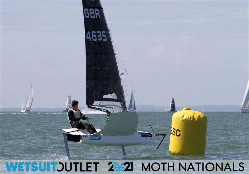 Jack Wetherell on day 3 of the Wetsuit Outlet UK Moth Nationals 2021 photo copyright Mark Jardine / IMCA UK taken at Stokes Bay Sailing Club and featuring the International Moth class