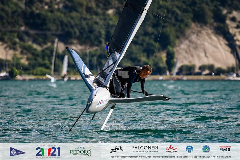 International Moth Worlds 2021 day 1 photo copyright Martina Orsini taken at Fraglia Vela Malcesine and featuring the International Moth class