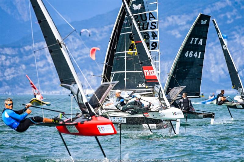 International Moth Worlds 2021 day 3 photo copyright Martina Orsini taken at Fraglia Vela Malcesine and featuring the International Moth class