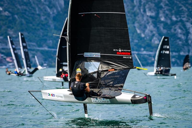 International Moth Worlds 2021 day 3 photo copyright Martina Orsini taken at Fraglia Vela Malcesine and featuring the International Moth class