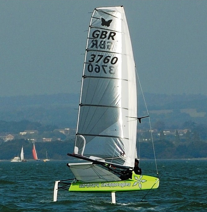 Mike Cooke wins the International Moth Winter Series photo copyright Chris Bashall taken at Hayling Island Sailing Club and featuring the International Moth class
