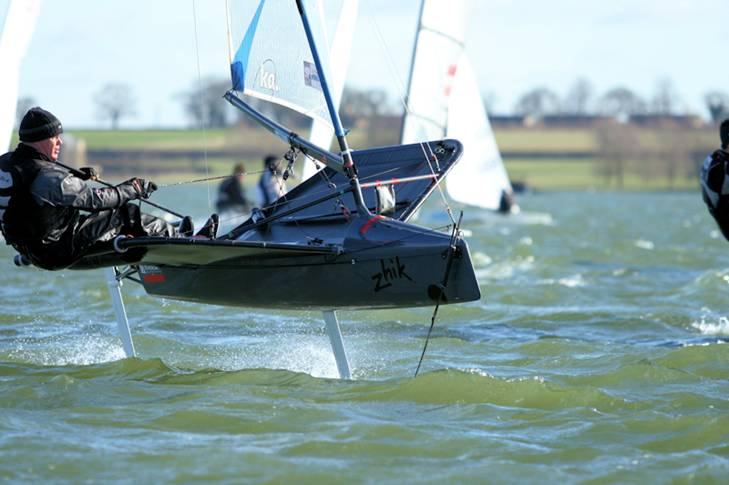 International Moths during the Tiger Trophy at Rutland Water photo copyright John Willams taken at Rutland Sailing Club and featuring the International Moth class